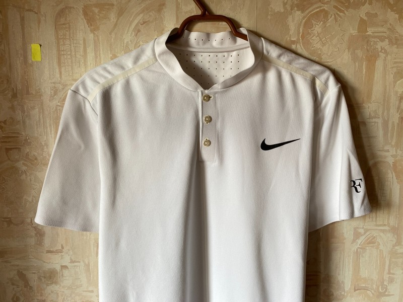 Nike Roger Federer RF 2017 Wimbledon Henley Polo Tennis Shirt Rafa Nadal L gallery