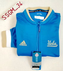 ADIDAS UCLA Bruins Collegiate Track Mens Climalite Blue Warm Up Jacket Sz M NWT