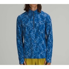 LULULEMON Pullover Mens Small Blue Surge Warm Half Zip Stretch Rulu Slim Fit