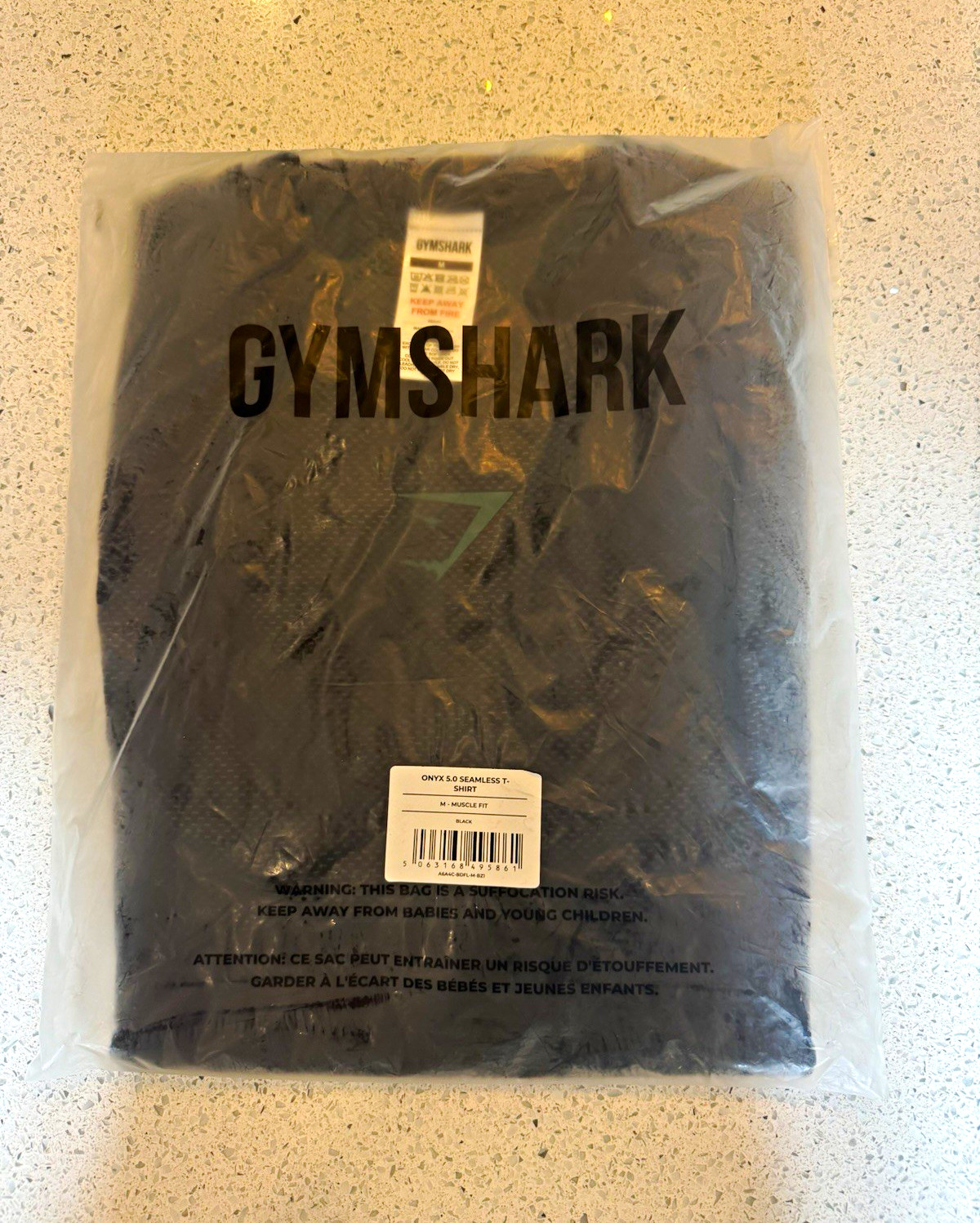 Gymshark Onyx 5.0 Seamless Compression Tee Black/Green Men’s Size MEDIUM gallery
