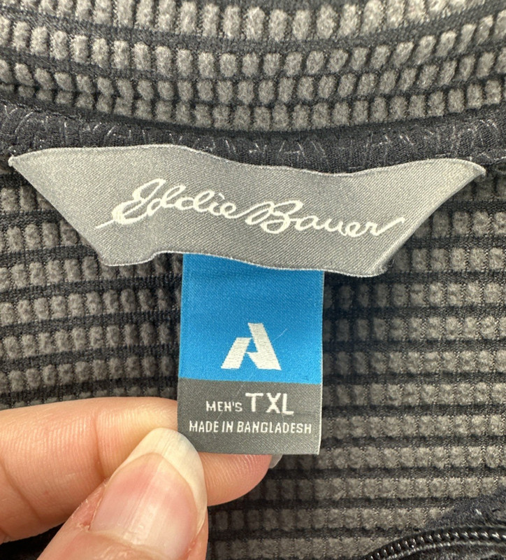 Eddie Bauer Pullover Mens Tall XL First Ascent 1/4 Zip Grid Fleece Thumbholes gallery