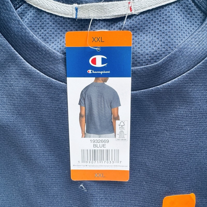 Champion Performance Mens Active Shirt Size Large Blue Color Short Sleeves gallery