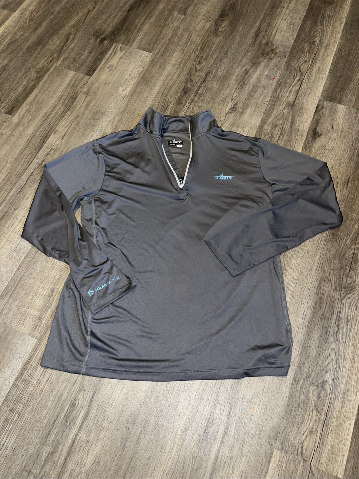 Habit Solar Factor Lightweight Breathable 1/4 Zip Gray Long Sleeve Pullover XL gallery