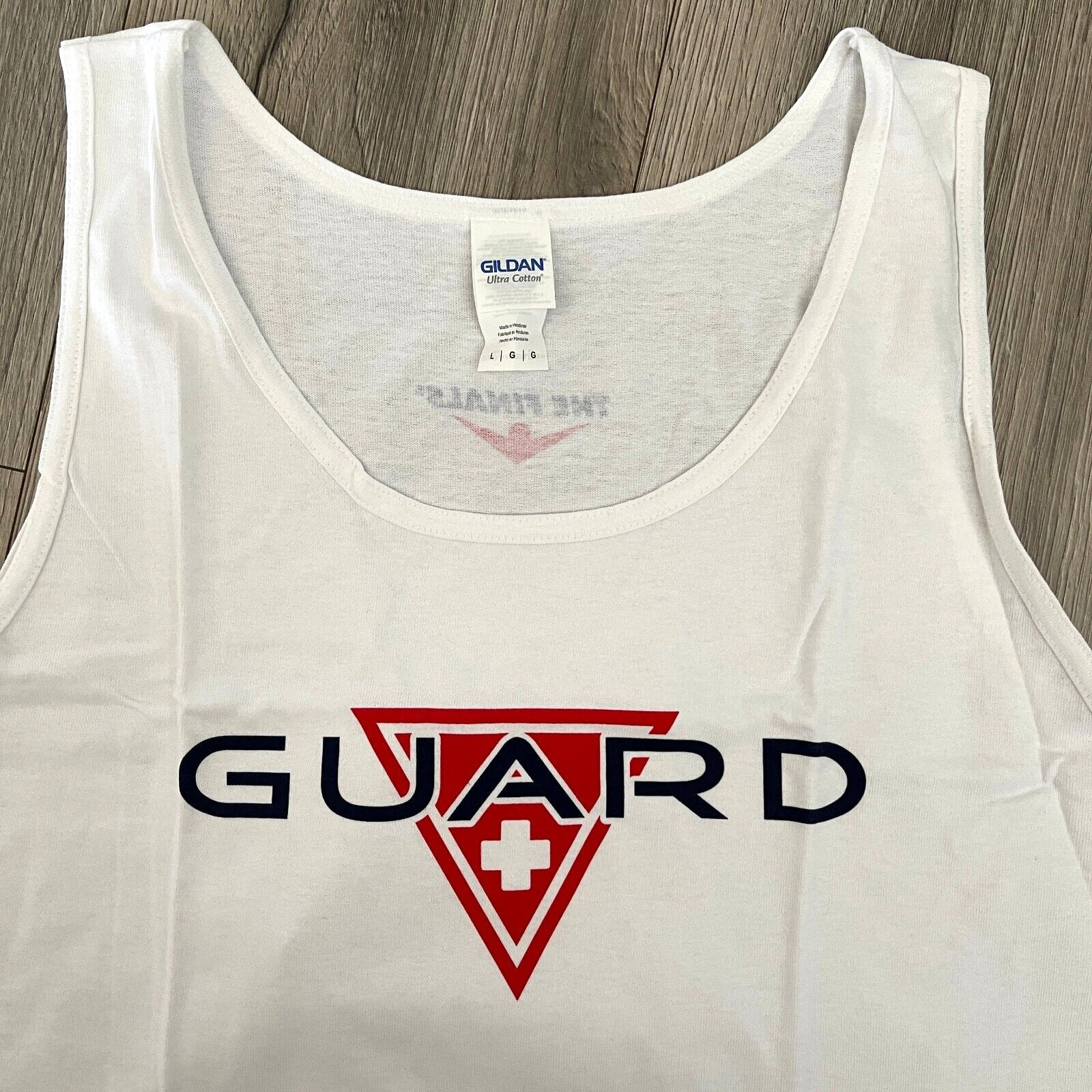 The Finals Tank Top Large White Red Guard Lifeguard 100% Ultra Cotton Gildan gallery