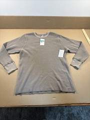 Nike Life Heavyweight Waffle Thermal Long Sleeve Brown Mens M FZ6579-429, NWT