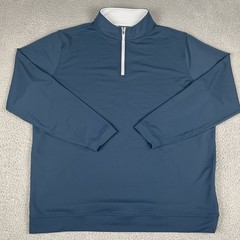 Peter Millar Pullover Mens XXL Blue Perth Stretch Performance Zip Golf Sweater