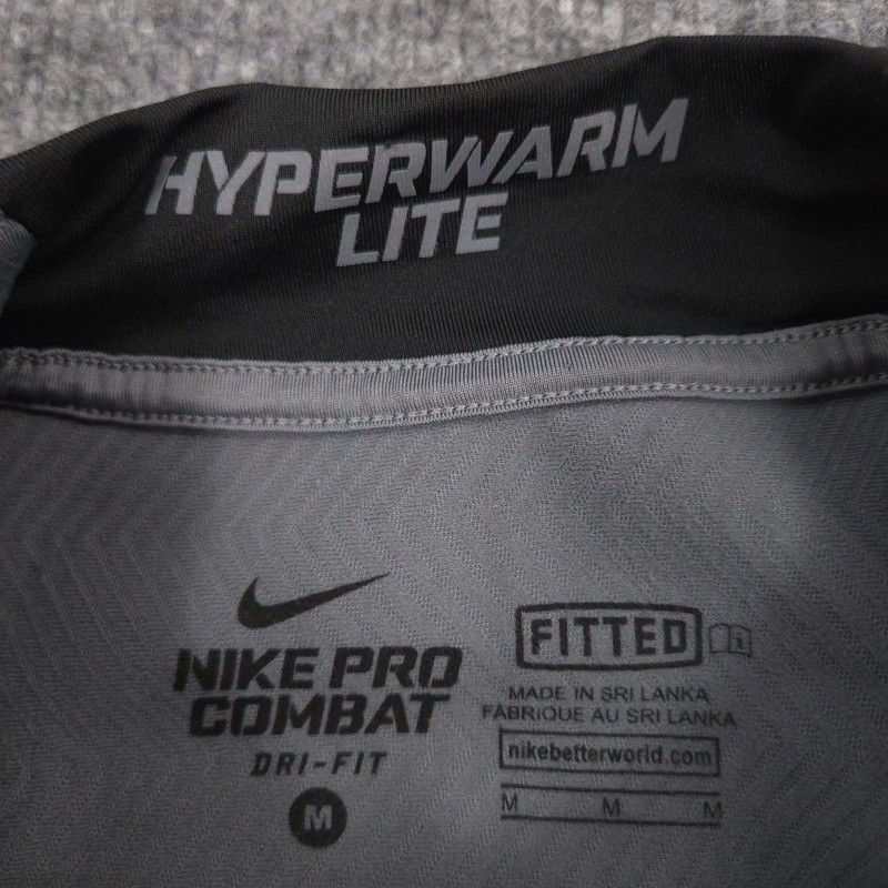 Nike Pro Combat Hyperwarm Lite 1/4 Zip Mens M Gray Fitted Performance Pullover gallery