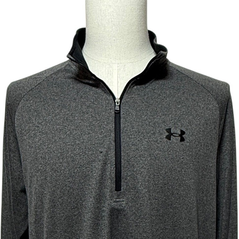 Under Armour Pullover Men XLT Gray Shirt Tech 2.0 1/2 Zip Long Sleeve Loose Tall