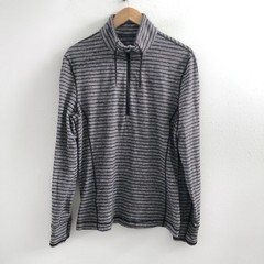LULULEMON Sweat Session 1/2 Zip Raven Stripe Black No Size Tag Check Measurement