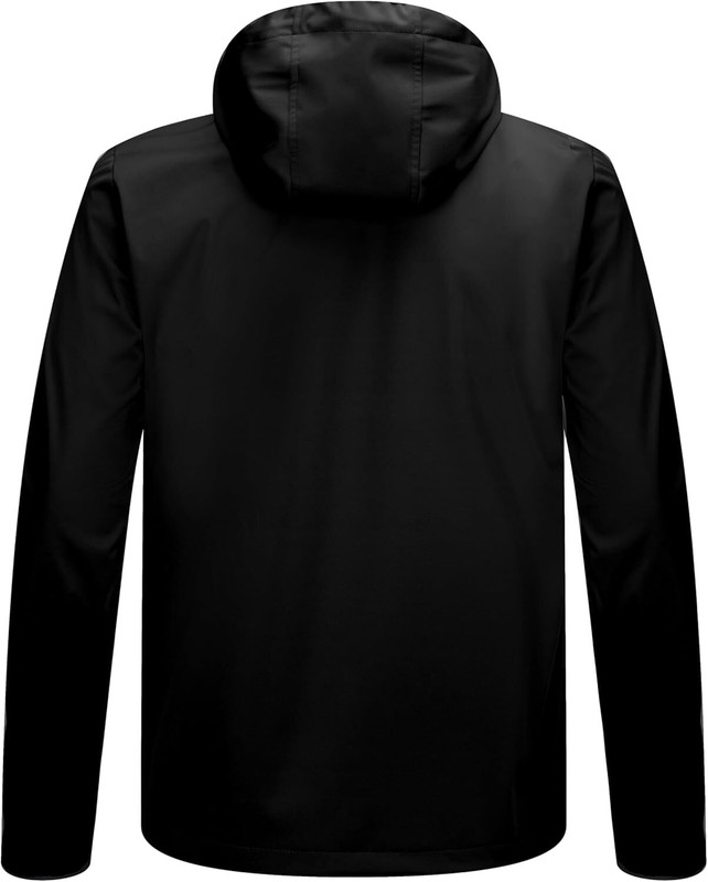 Little Donkey Andy Men's Lightweight Hooded Softshell Jacket Medium, Black gallery