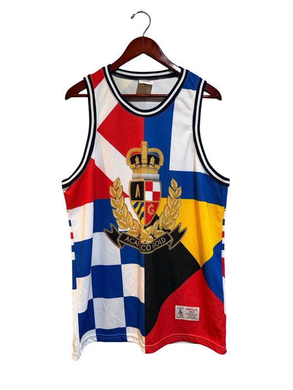 Acapulco Gold Logo Crest Nautical Flags Tank Jersey Shorts Set Men Size LARGE gallery