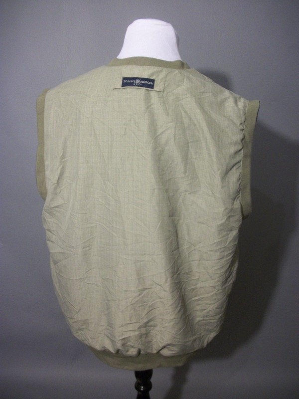 Tommy Hilfiger Golf Vest Sz L / Large Reversible Pullover Blue Khaki Sleeveless gallery