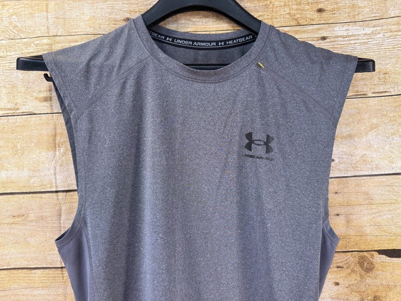 UNDER ARMOUR HEATGEAR COMPRESSION BASE TEE SHIRT SLEEVELESS GRAY MEN'S MEDIUM gallery