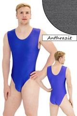Gymnastics body round neck sleeveless men’s body stretch shiny shiny sports body