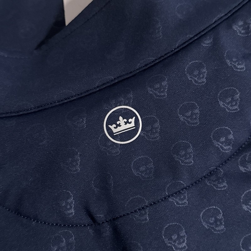 Peter Millar Quarter Zip Skull All Over Print Perth Melange Golf Pullover 3XL gallery