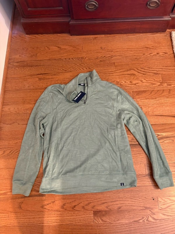 LANDS END 1/4 ZIPPER PULLOVER BAY LEAF MENS XL NWT LONG SLEEVE Polyester, Cotton gallery