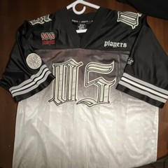 Players Millennium XL Men’s Graphic Print Jersey Black White Mesh V-Neck