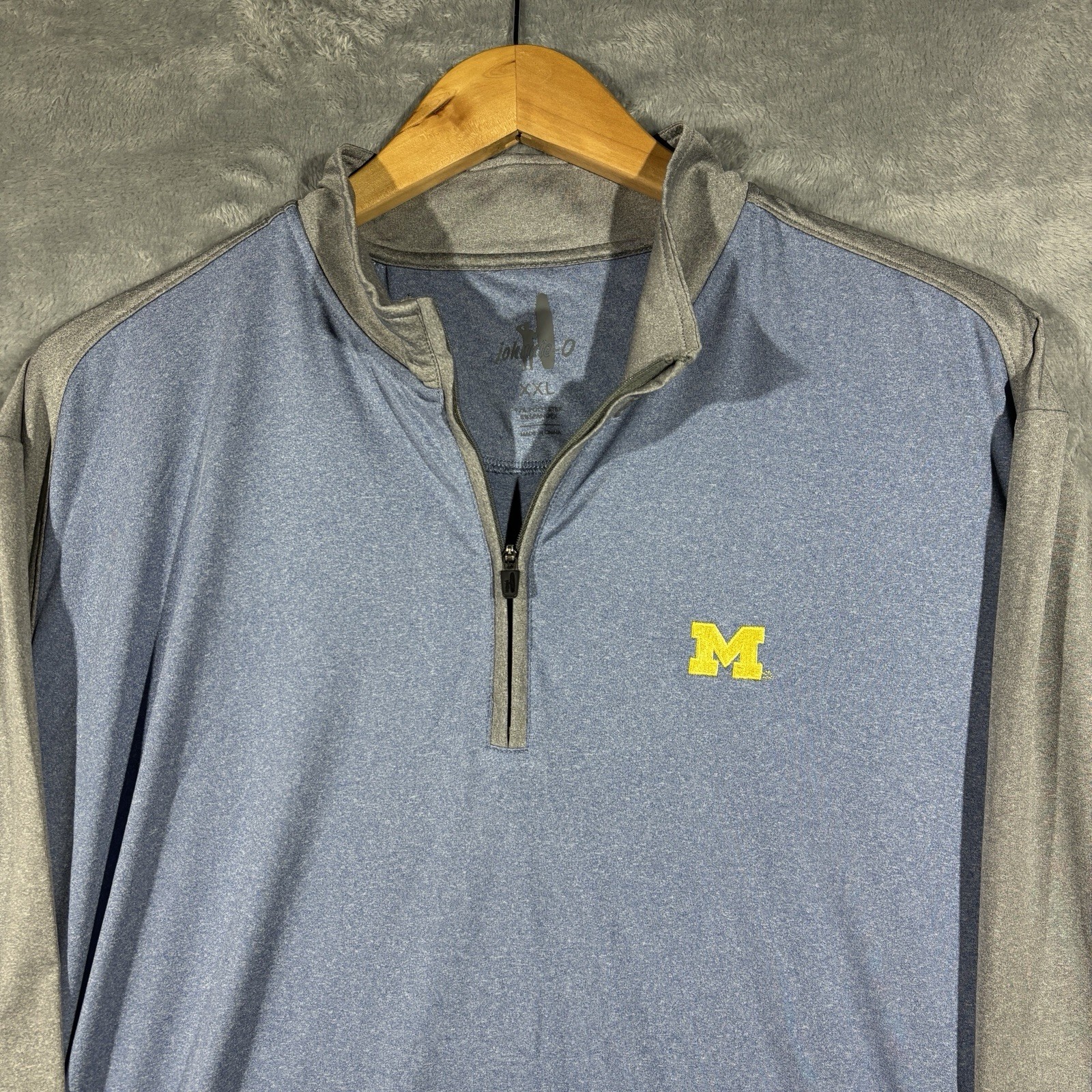 Johnnie-O University Michigan Wolverines 1/4 Zip Pullover Men 2XL Performance gallery
