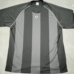 Nike Shirt Mens 2XL Black Gray Raglan Striped Athletic Training Swoosh Top