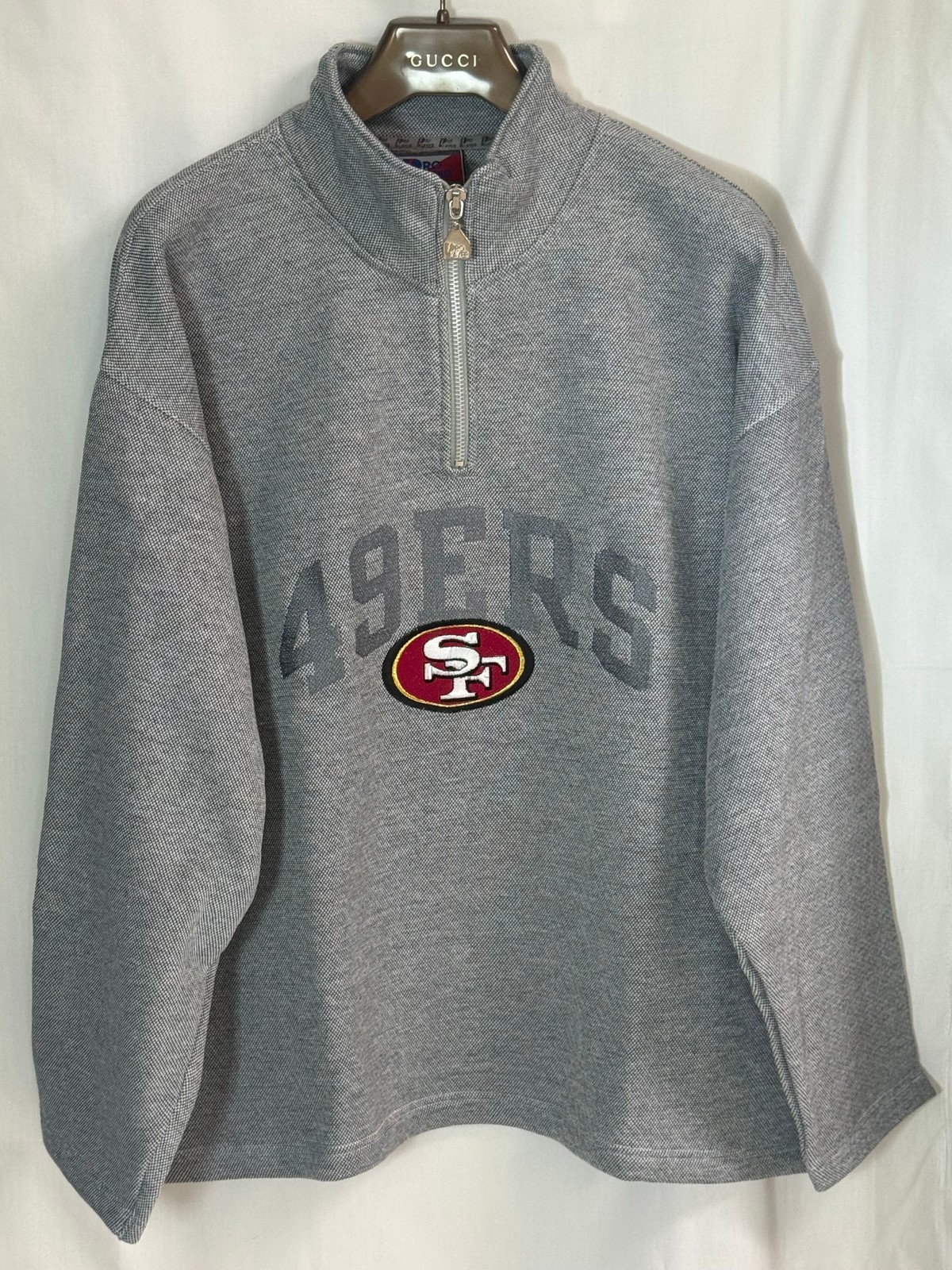 NWT VTG San Francisco 49ers NFL Pro Player Men's 1/4 Zip Sweatshirt - Gray - XXL gallery