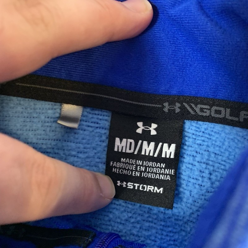 Under Armour Pullover Mens Medium Blue Quarter Zip UA Storm Golf Outdoors Active gallery