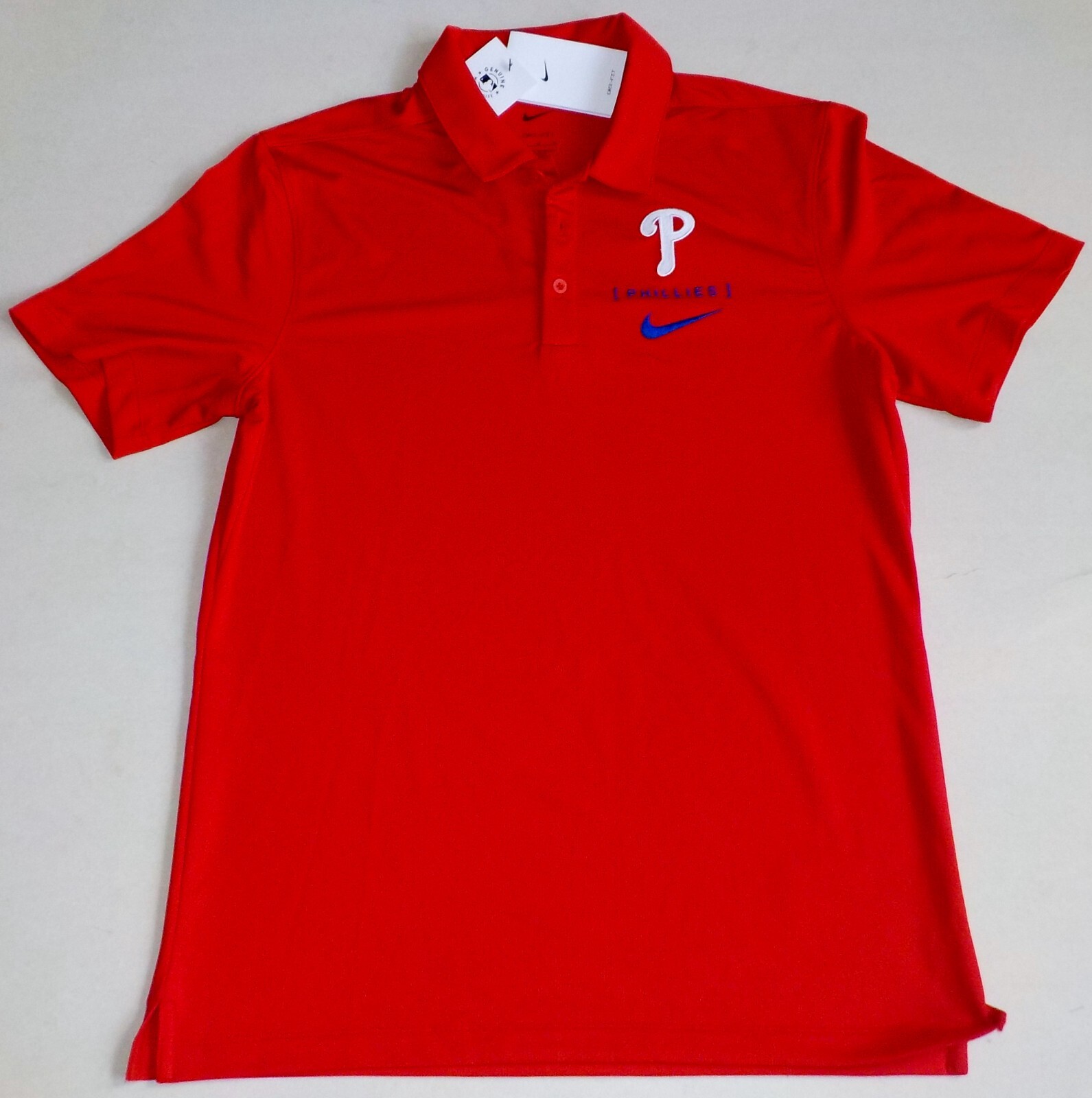 PHILADELPHIA PHILLIES NIKE DRI-FIT POLO SHIRT MEN'S M L XL 2X RED POLYESTER NWT gallery