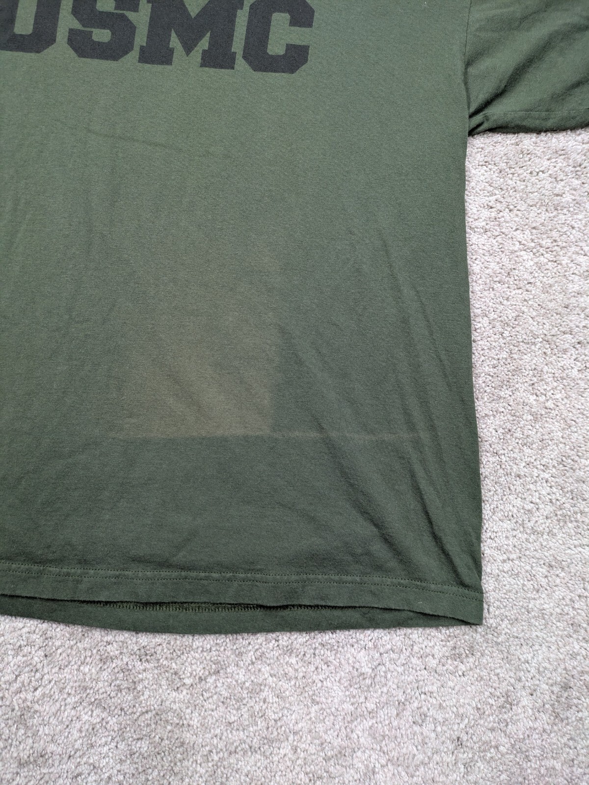 USMC Marines Bayside American Shirt Mens 2XL Extra Large Green Crew USA MADE Vtg gallery