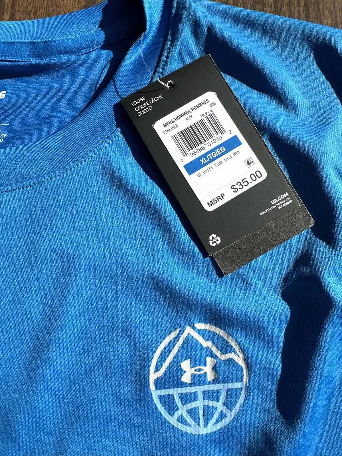 Under Armour Mens Large Blue 1386063 UPF30 Drift Tide Knit Mtn Light T-Shirt NEW gallery