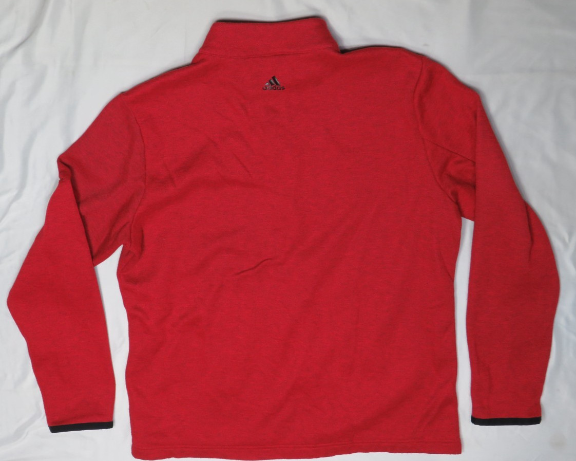 ADIDAS GOLF MENS M RED HEATHER 1/4 ZIP FLEECE POLO PULLOVER 100% POLYESTER 2016 gallery
