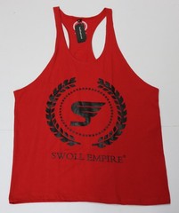 Swoll Empire Muscle Workout Tank Top – Men’s Red/Black Shirt Size 2X-Large (2XL)