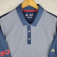ADIDAS CLIMACHILL x USA GOLF Size Large Mens Polo Shirt Performance Wicking Blue