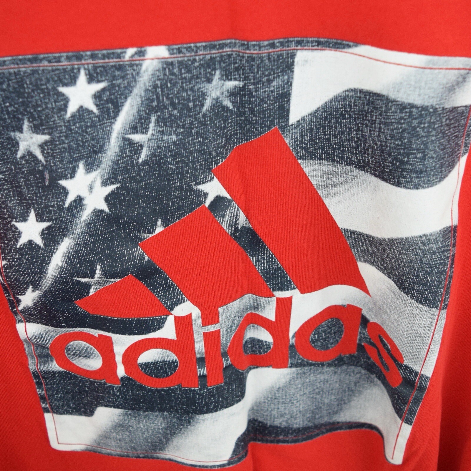 ADIDAS Men’s Size Small Americana USA Flag Badge of Sport Red T-Shirt gallery