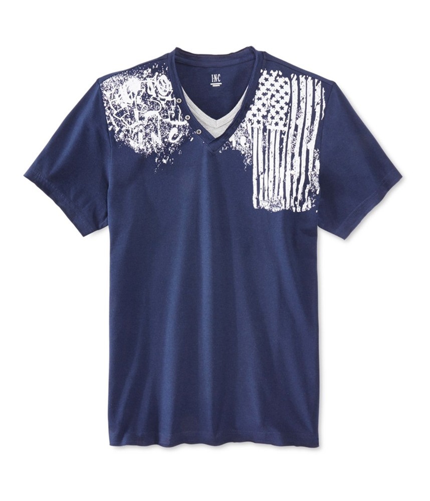 I.N.C Mens Americana Layered V Graphic T-Shirt