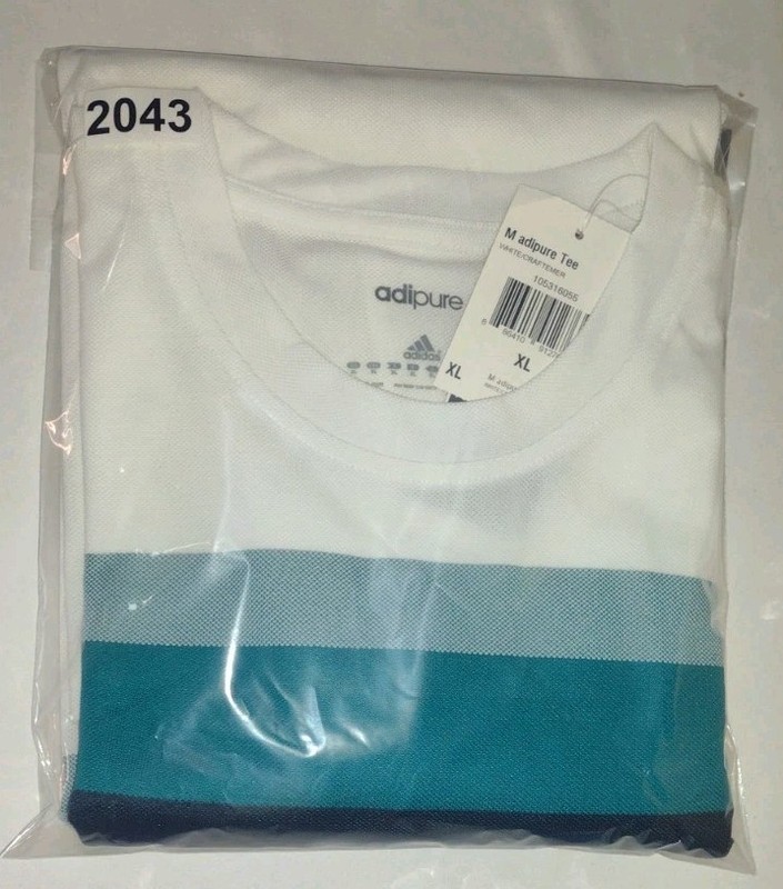 Adidas Performance AdiPure Athletic Tee Multi Color Craftemer Shirt Men's Sz XL gallery