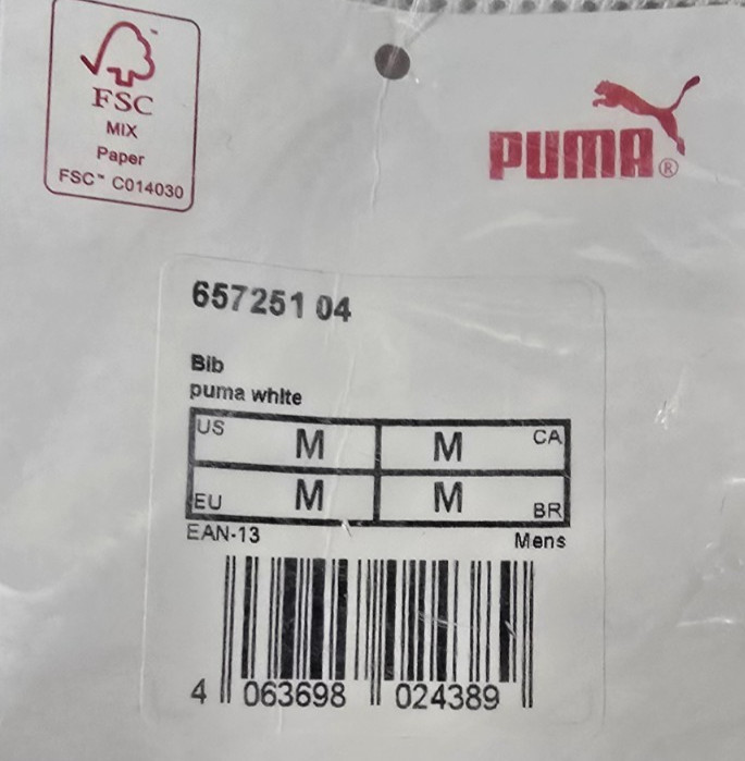 Puma - Mesh Training Bib - Mens Quick Drying Vest - White - Medium gallery