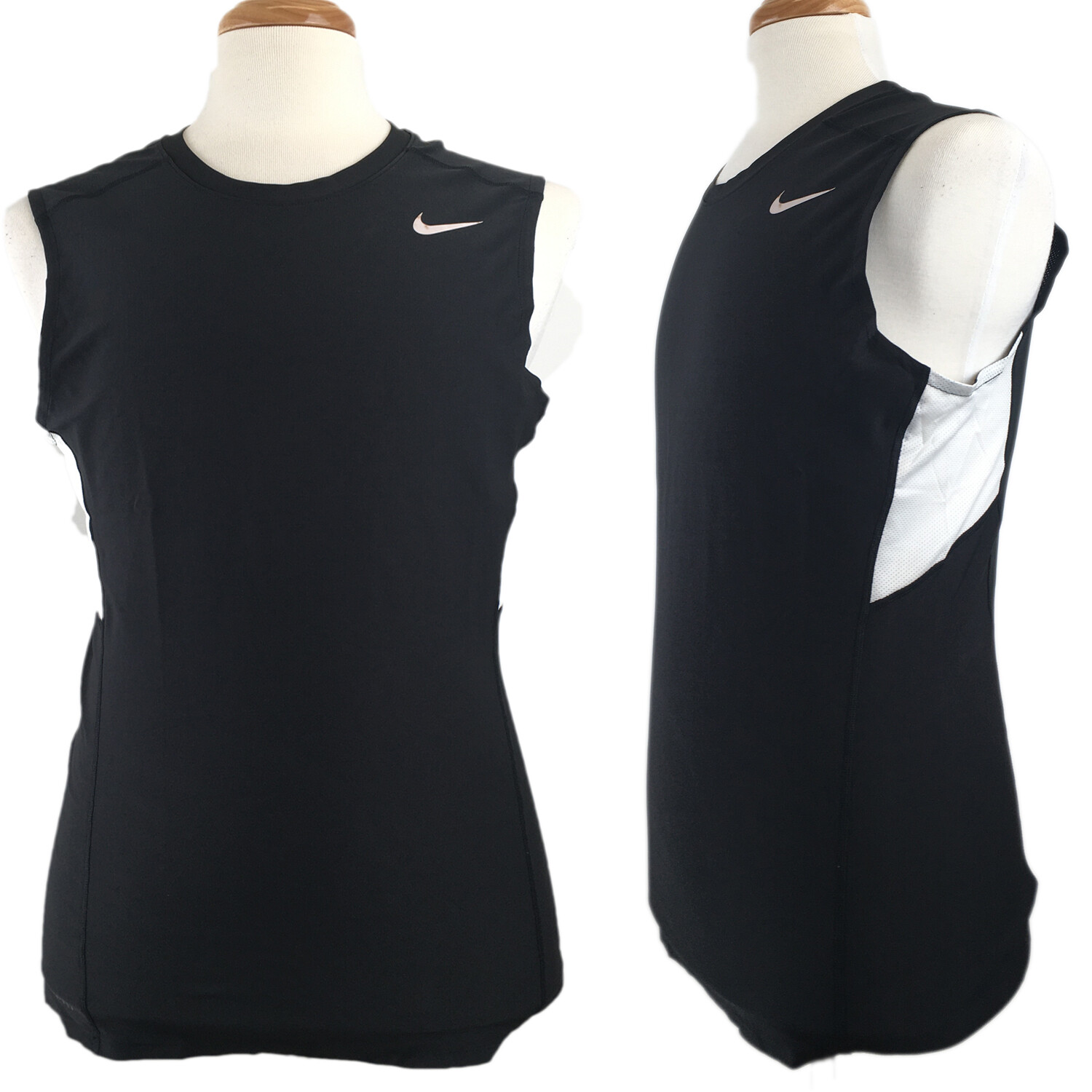 Nike Athletic Tank Shirt Men's Sleeveless Tight Fit Athletic 519983, Black White gallery