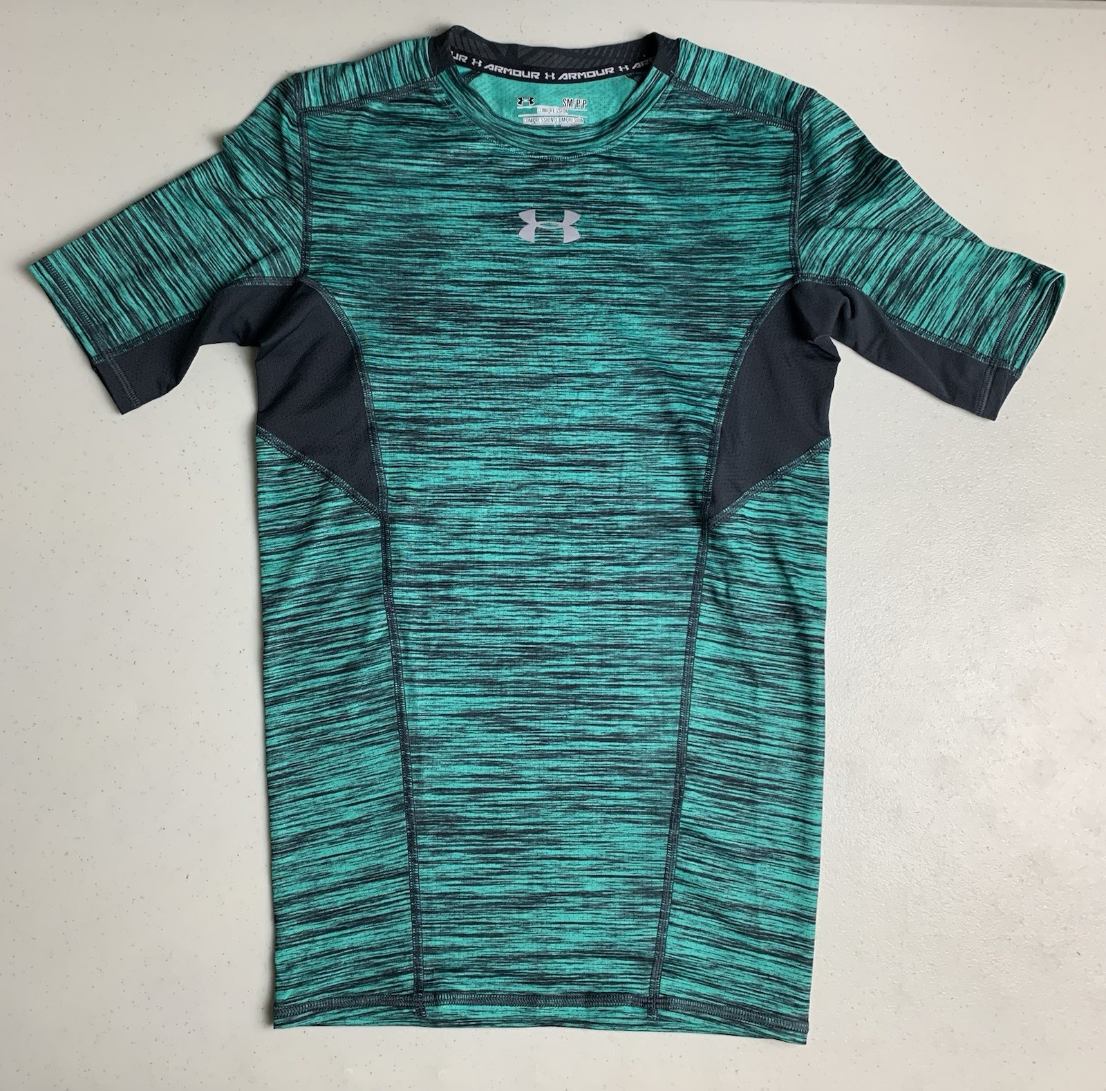 Under Armour Men's Compression Heat Gear Shirt Green And Black Size Small S gallery