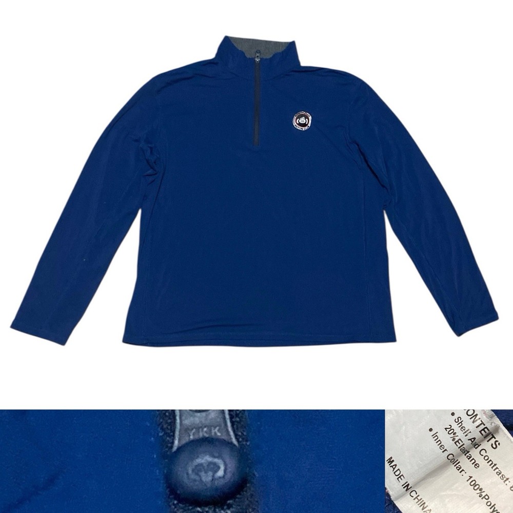 Greyson Golf Tate Mockneck Quarter Zip Pullover Men’s in Blue (Embroidered)