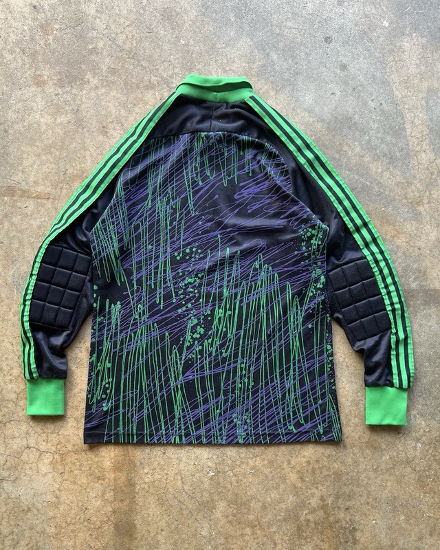 Vintage Adidas Goalkeeper Long Sleeve Shirt Jersey Mens L Purple Green Scribble gallery