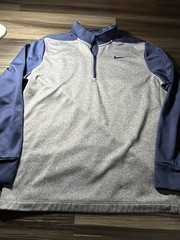 Nike Gray And Blue 1/4 Zip Pullover Men’s Size Large