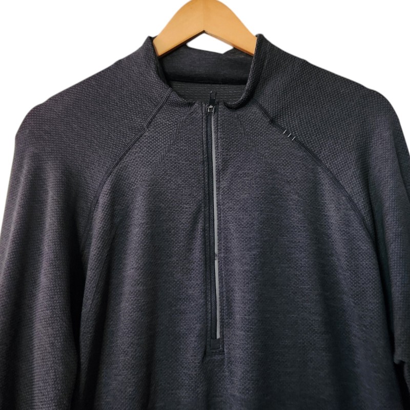 Lululemon Men's XL Metal Vent Tech Stretch Top 1/2 Zip Graphite Grey Black gallery