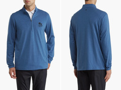 Travis Mathew Washington 1/4 Zip Pullover Sweater in Heather Estate Blue Men 2XL