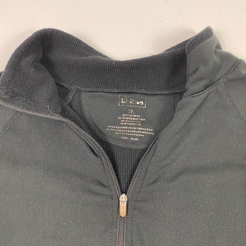 L.L.Bean Pullover Mens Medium Black Quarter Zip Performance Base Layer Athletic gallery