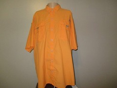 Columbia Omni-Shade Orange Vented Fishing Shirt w/pockets XXL FREE SHIPPING