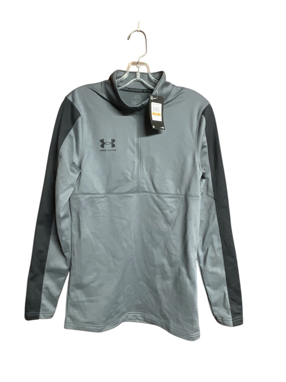 Under Armour Mens Grey Challenger Midlayer 1/4 Zip Pullover Sweater Shirt Small gallery