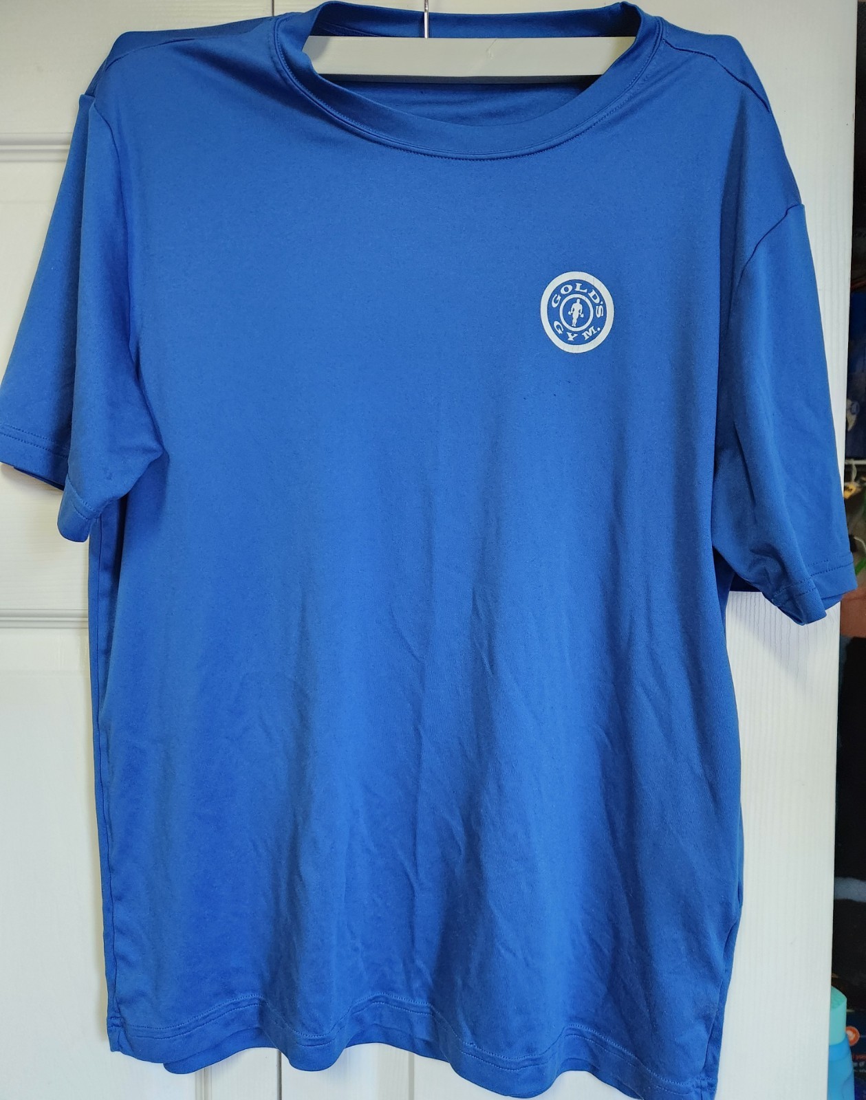 🔥Golds Gym Personal Trainer short sleeve T Shirt Mens Medium. Royal Blue. gallery