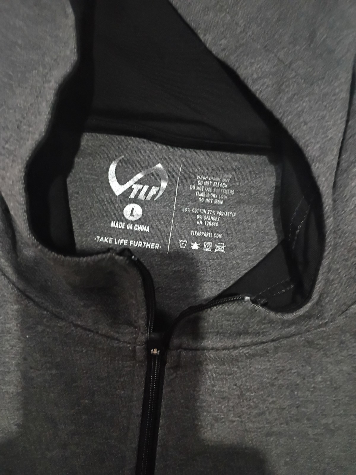 Tlf Workout Sleeveless Pullover Quarter Zipper Size Large Gray gallery