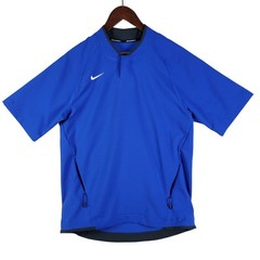 Nike Baseball Pullover Men’s Small Blue Snap Button AH9610-480 Short Sleeve EUC