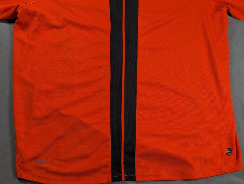 Vintage Nike DriFIT Shirt Mens XL Orange Performance Mesh Challenge Court Tennis gallery