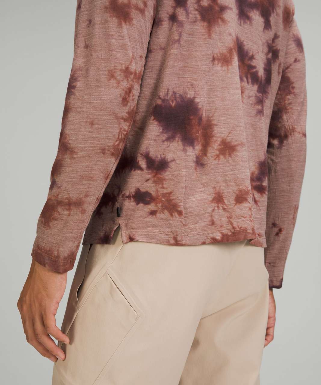 Lululemon Lab Shirt Mens Large Bronze Copper Tie Dye Long Sleeve Wool Blend gallery